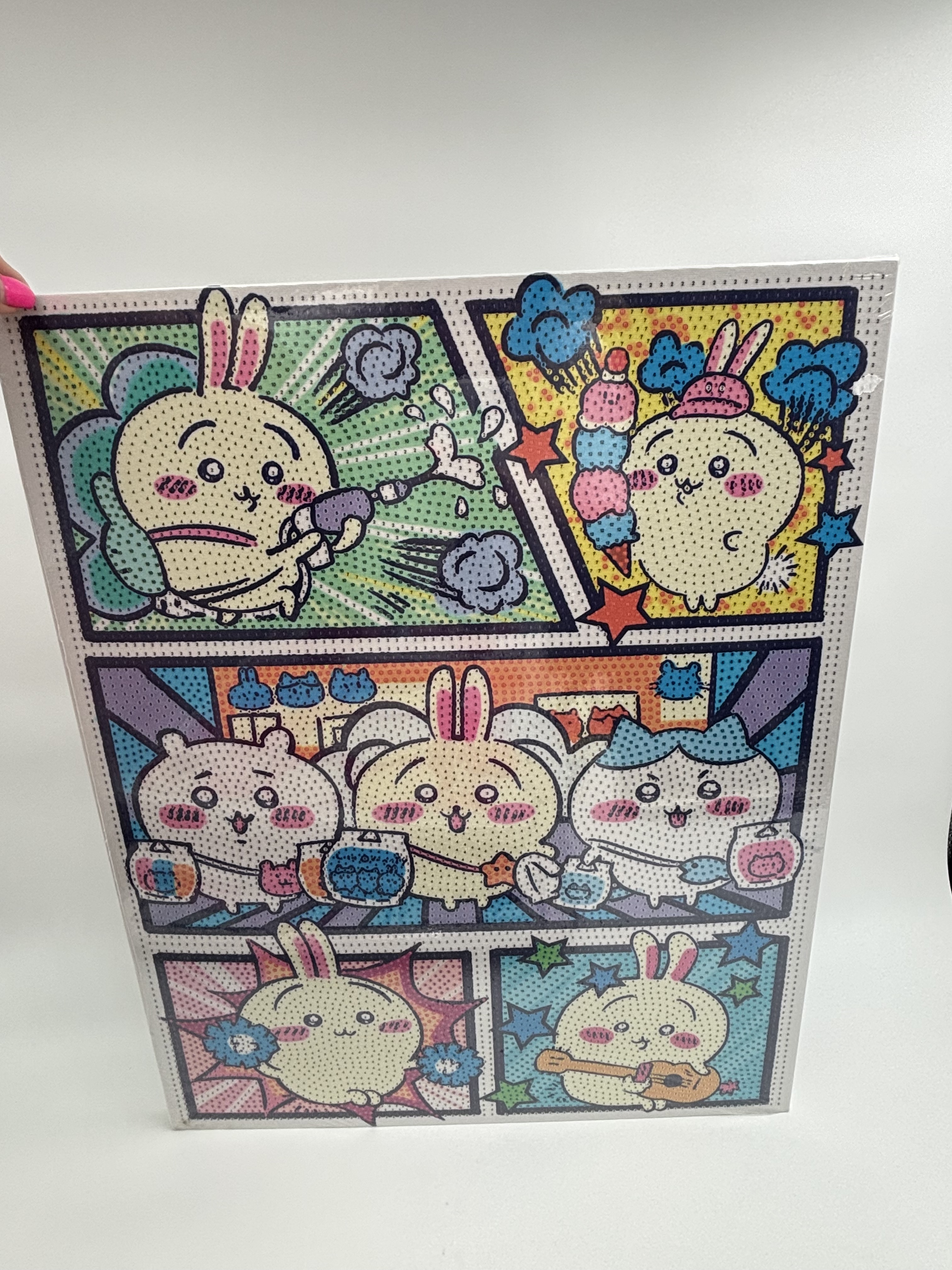 نقاشی الماسی بومی 40*50 طرح خرگوش بازیگوش 7 تایی