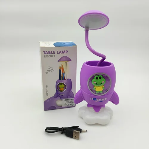 چراغ مطالعه و خواب جاقلمی دار راکت فضایی بنفش 16056