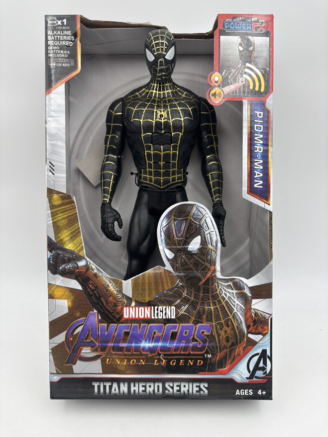 فیگور مرد عنکبوتی با لباس مشکی و خطوط طلایی 30سانتی 402/7/2