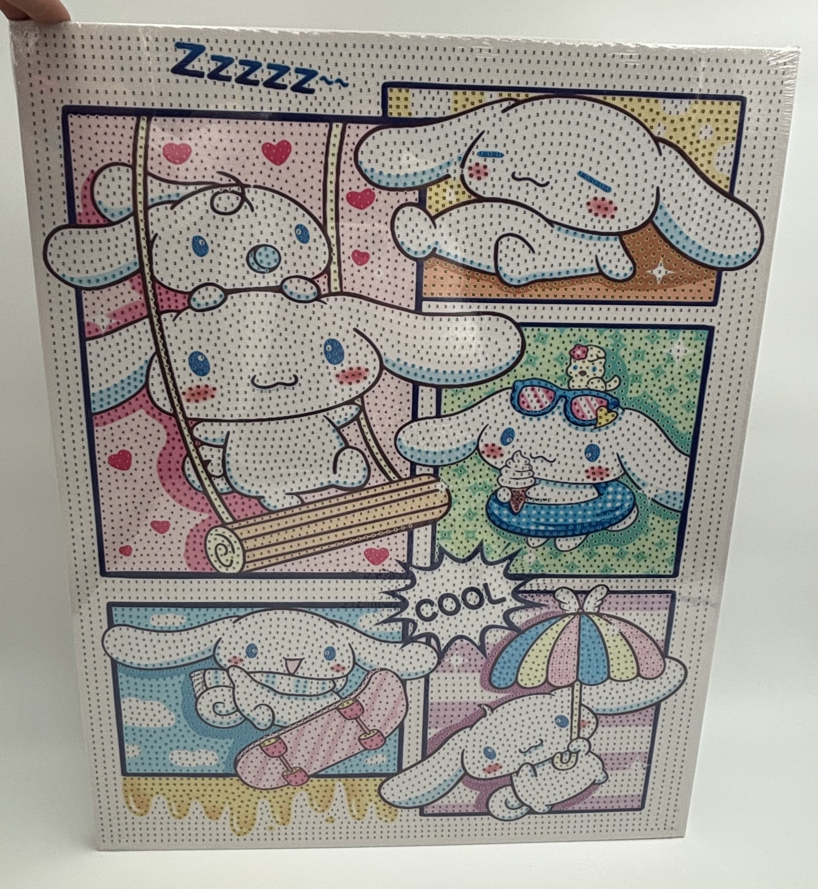 نقاشی الماسی بومی 40*50 طرح سینامورل در حال بازی (ساتریو)