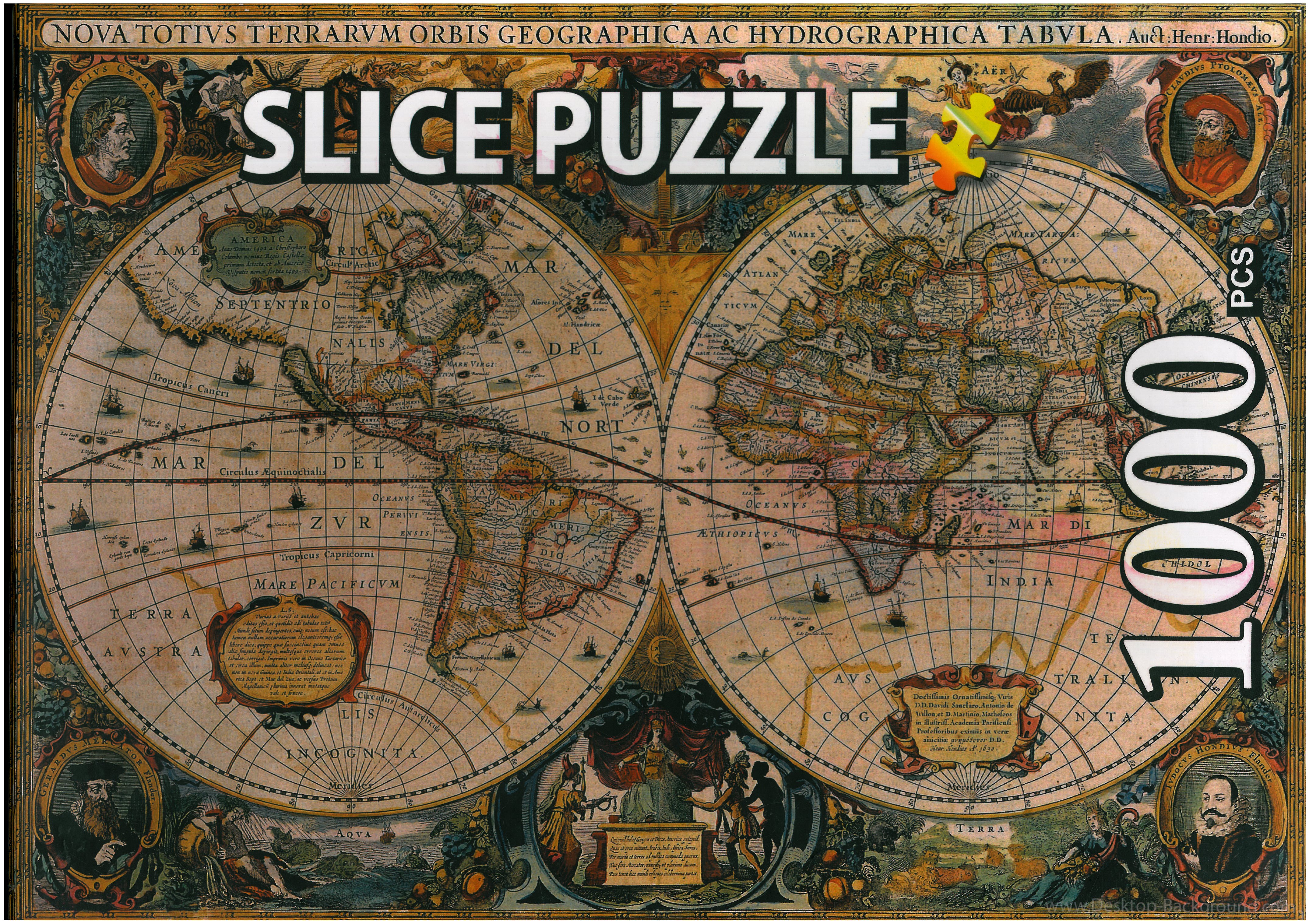 پازل اسلایس 1000 قطعه طرح نقشه قدیمی جهان (نقشه باستانی)