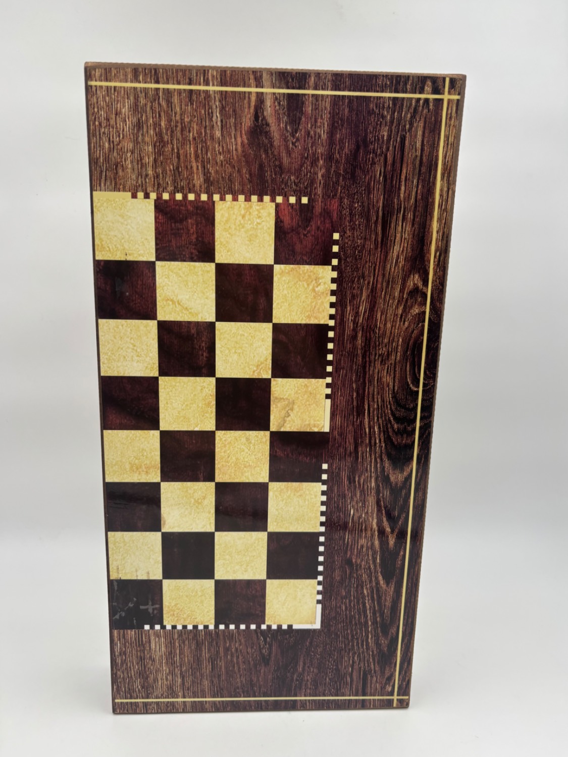 تخته نرد MDF طرح ساده تیره رگه چوب (بدون مهره) کد 9939