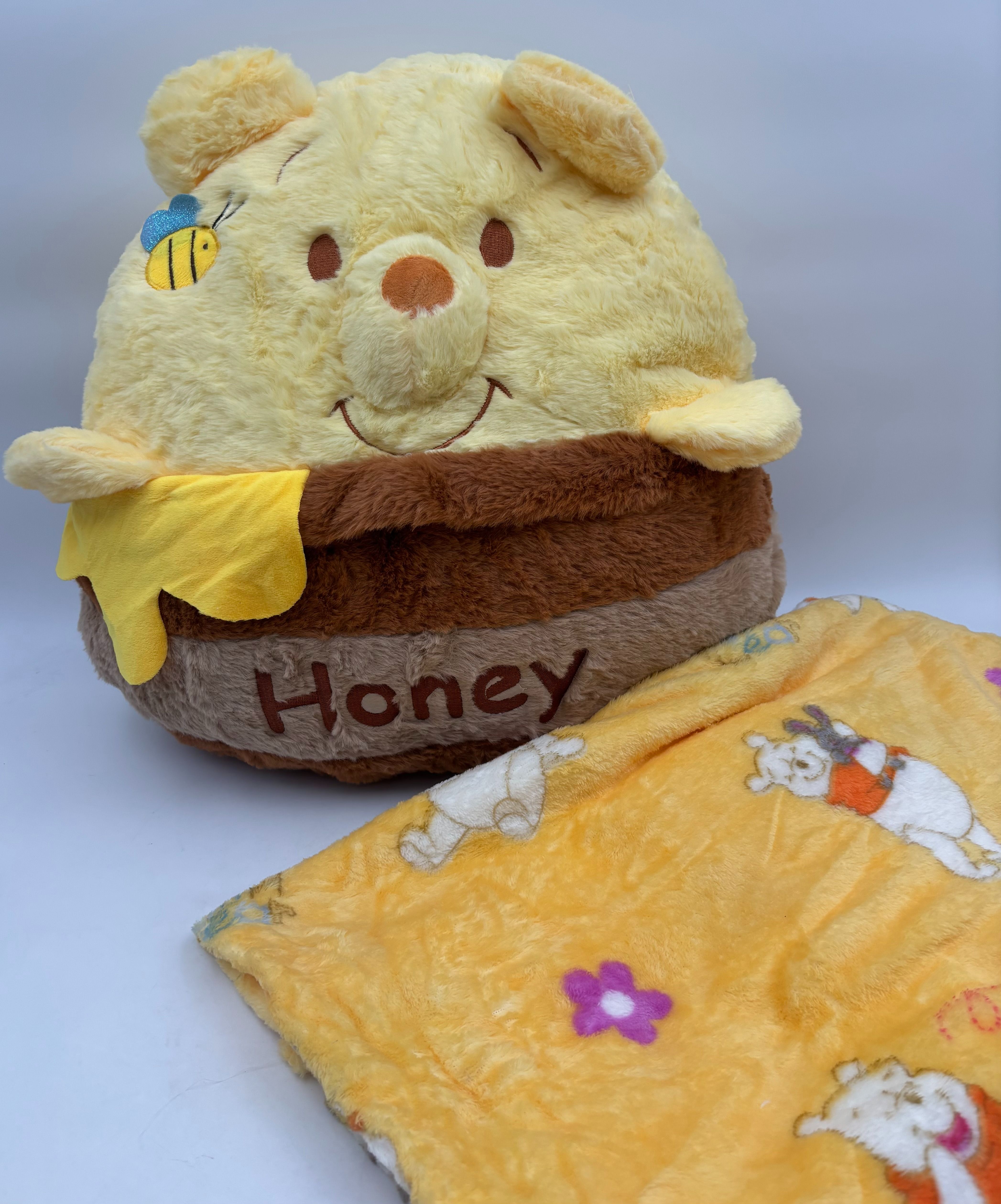 عروسک پو در ظرف عسل پتو دار 40سانتی