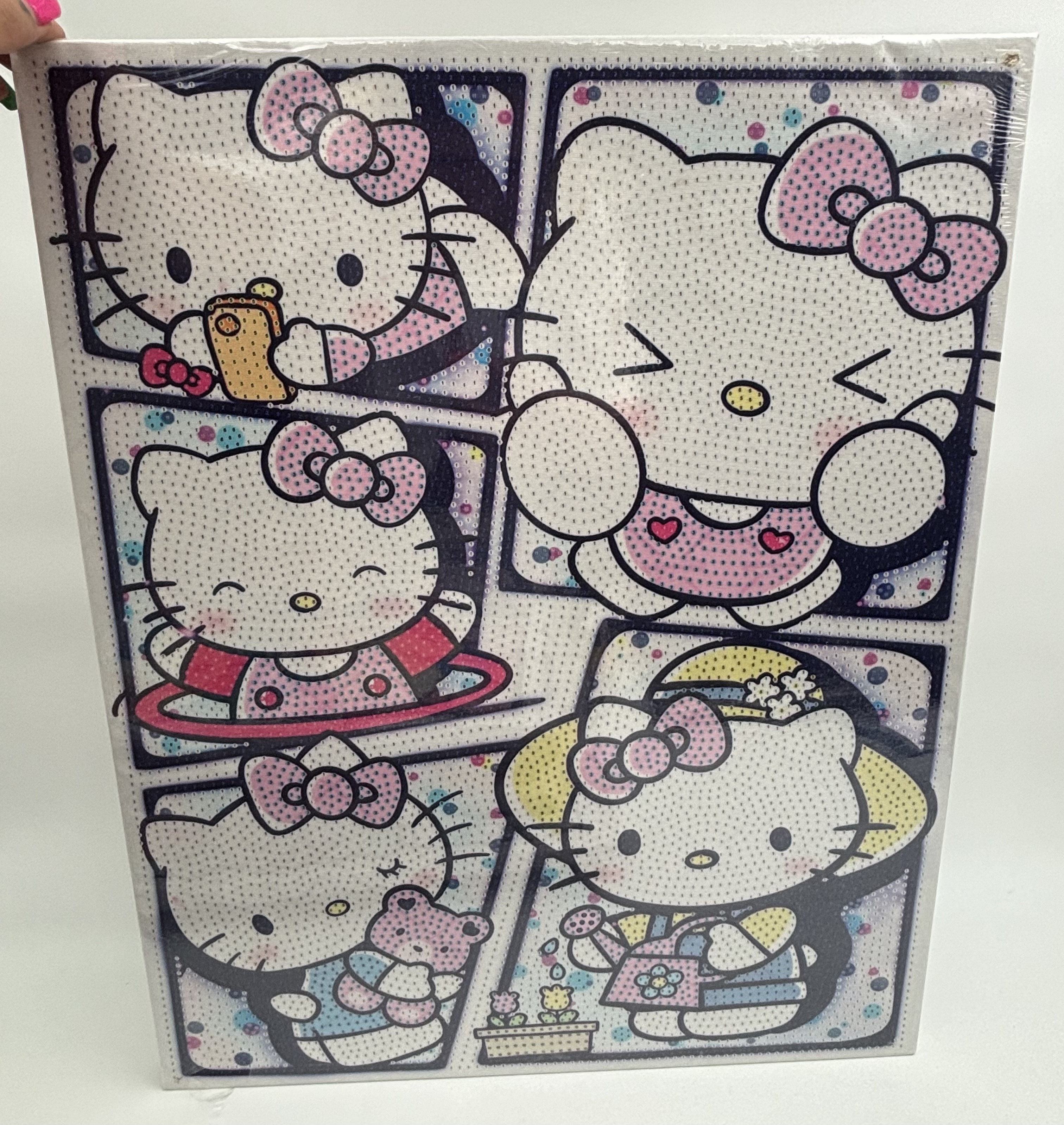 نقاشی الماسی بومی 40*50 طرح هلو کیتی 5 عددی