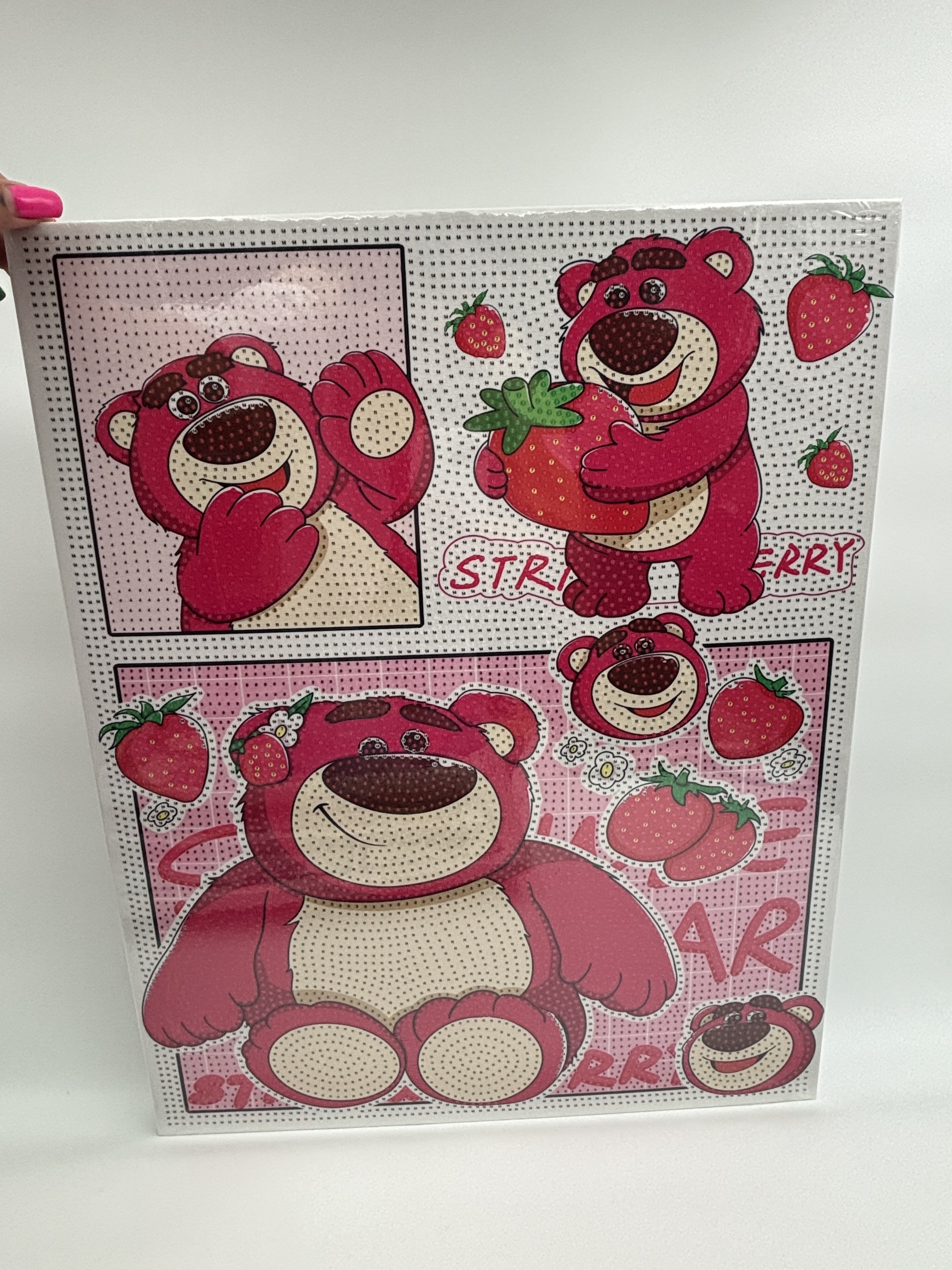 نقاشی الماسی بومی 40*50 طرح خرس لاتسو