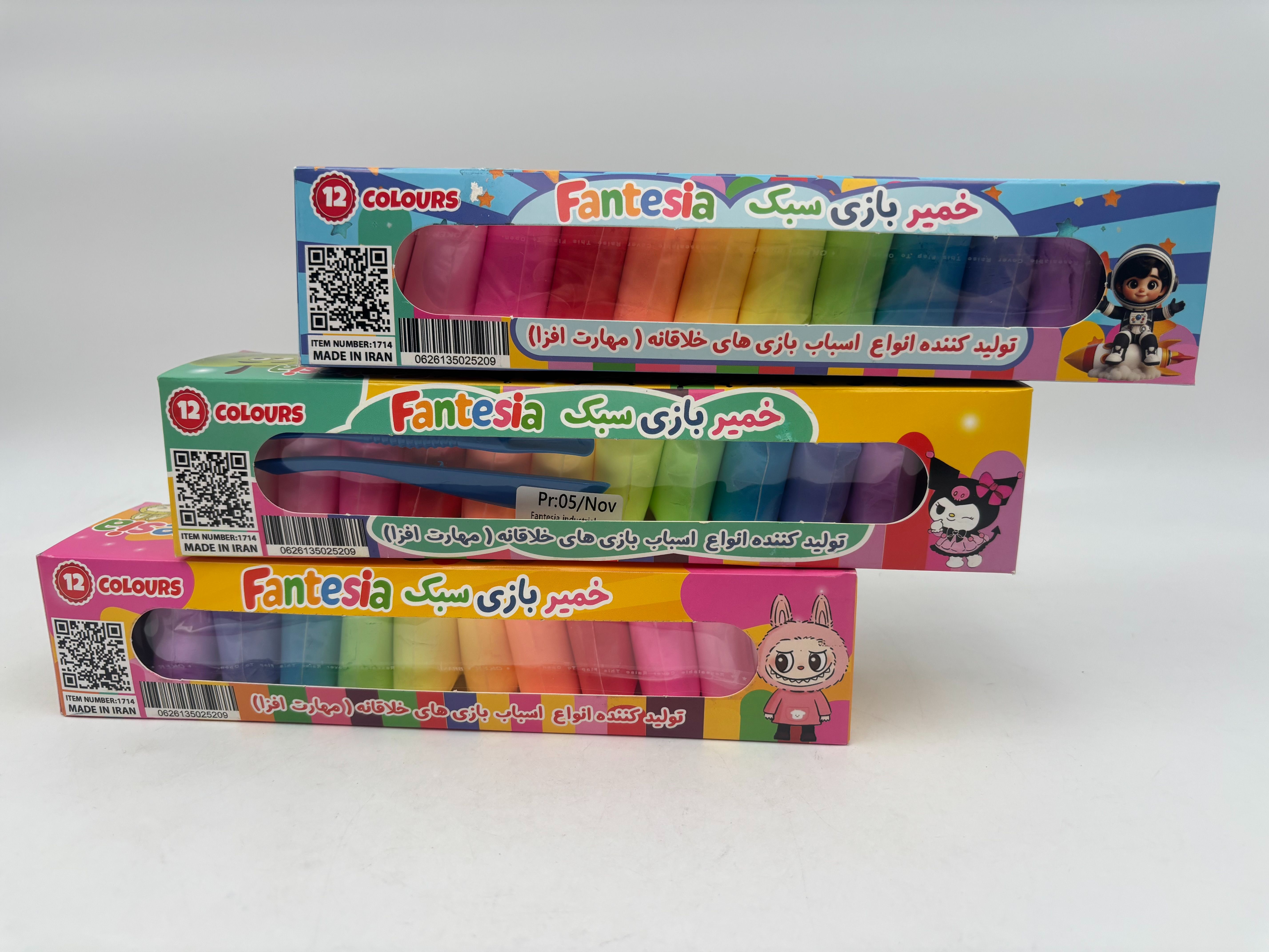 خمیر کلی 12 رنگ جعبه ای