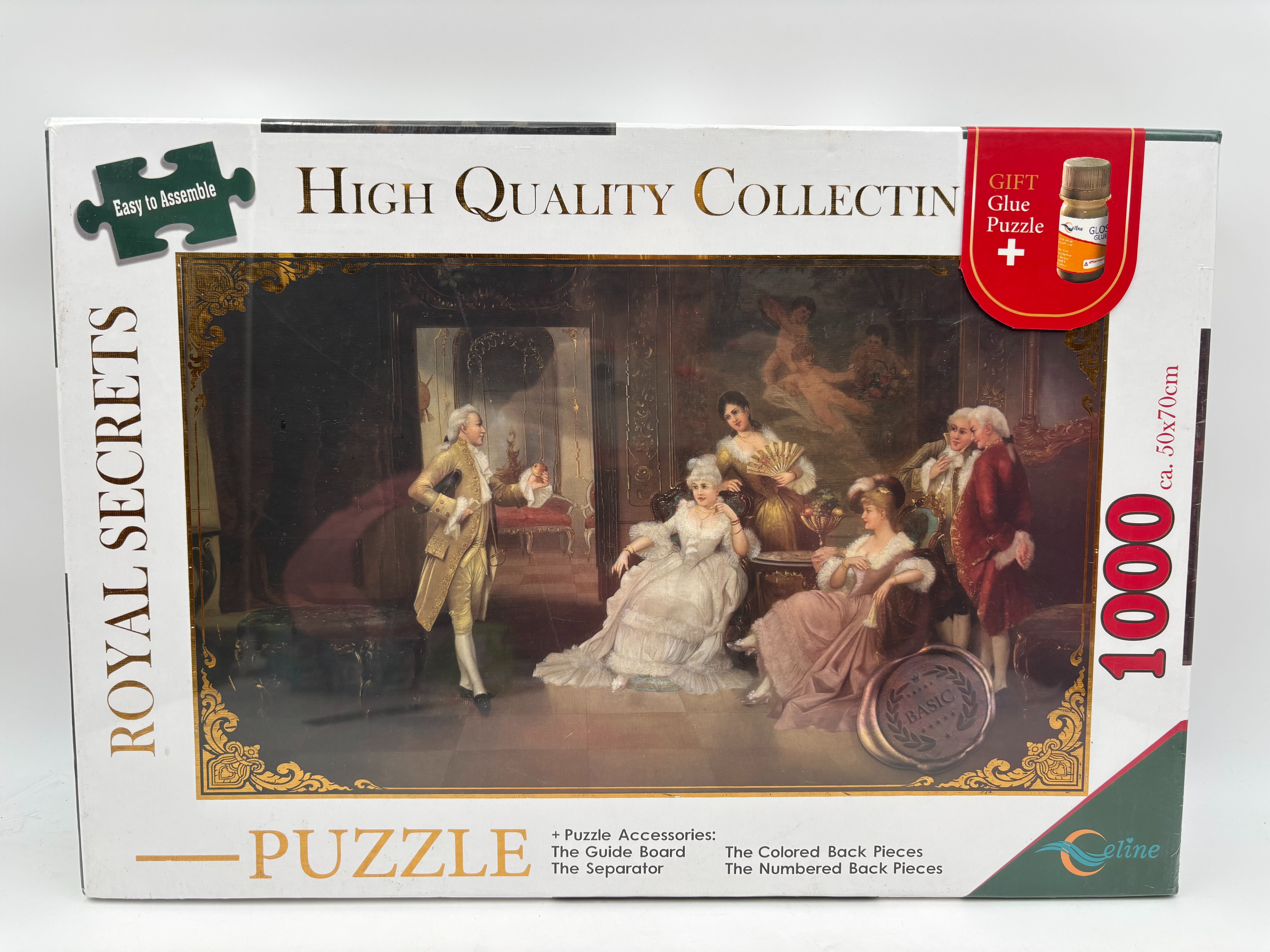 پازل سلین 1000 قطعه طرح صحنه جوانمردانه حدود 1900با چسب پازل