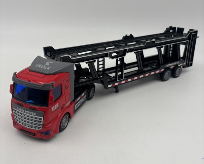 ماشین فلزی تریلی خودروبر با کشنده قرمز کد 2212/2