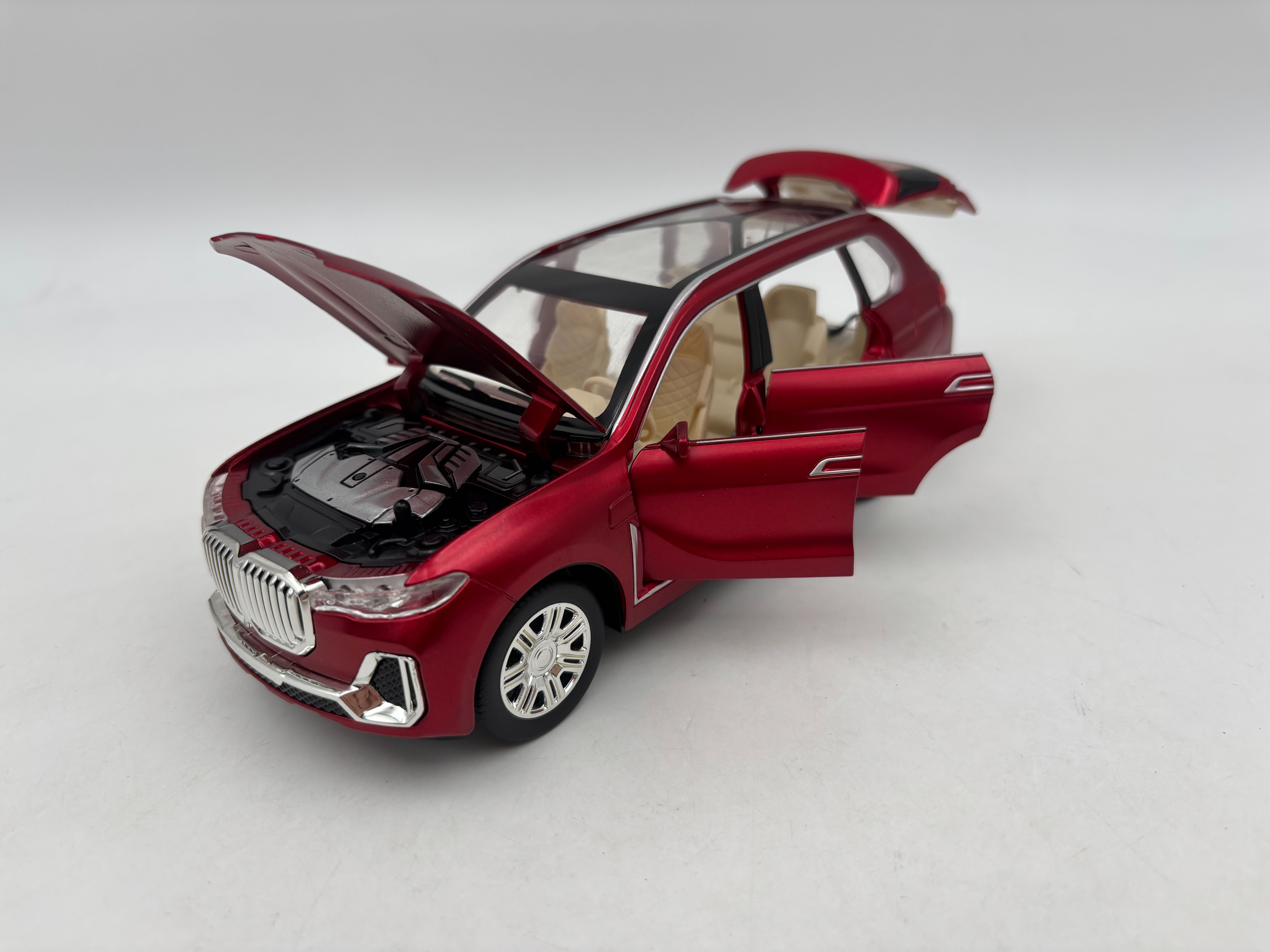 ماشین فلزی بی ام و X7 زرشکی دودزا سایز 1/24 کد115 ای دی