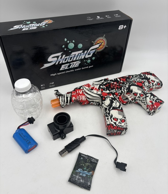 تفنگ تیر ژله ای شارژی طرح گرافیتی با خشاب نارنجکی کد620