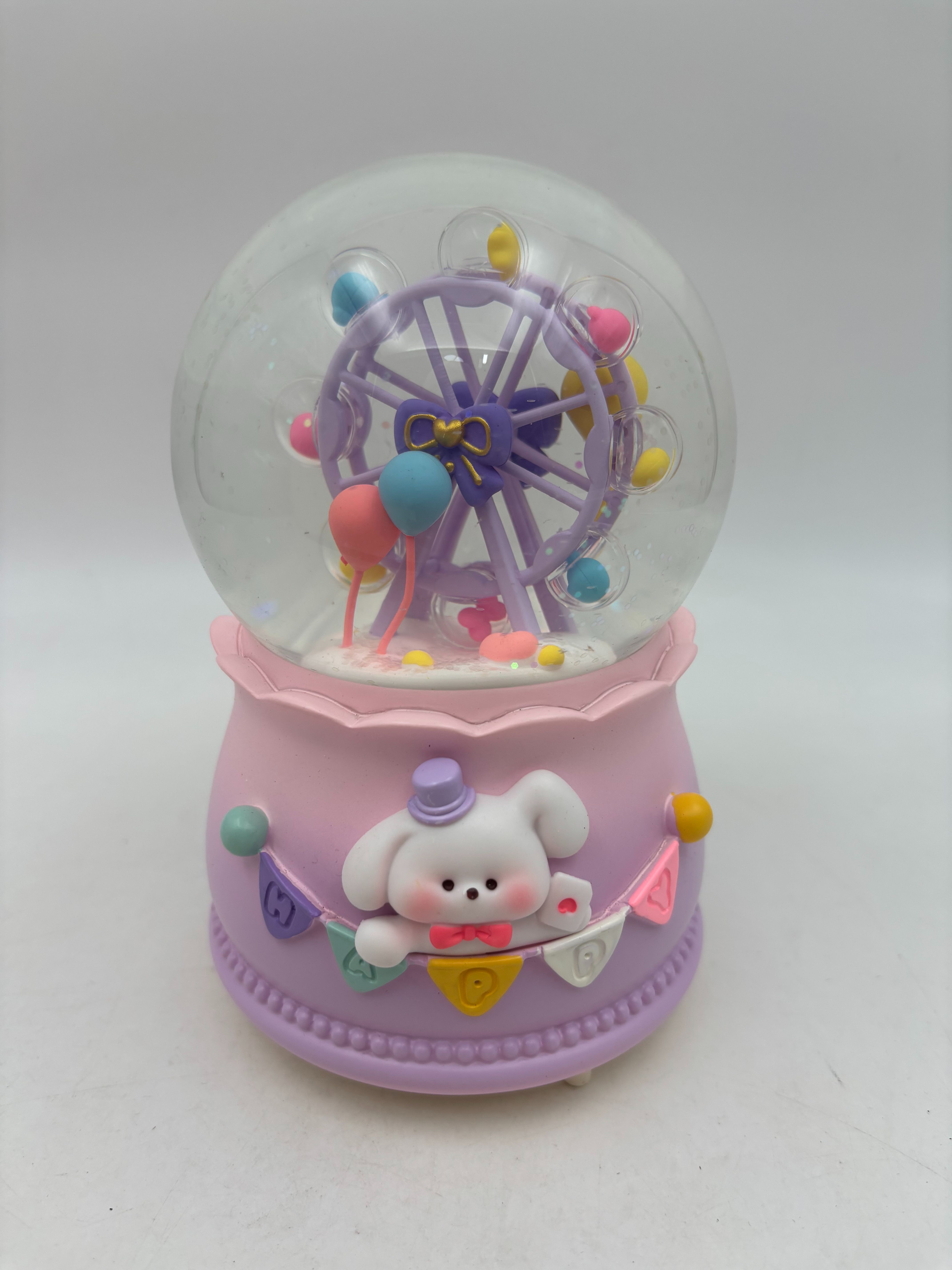 گوی پمپی بزرگ عروسک چرخان طرح شهربازی بنفش 2071