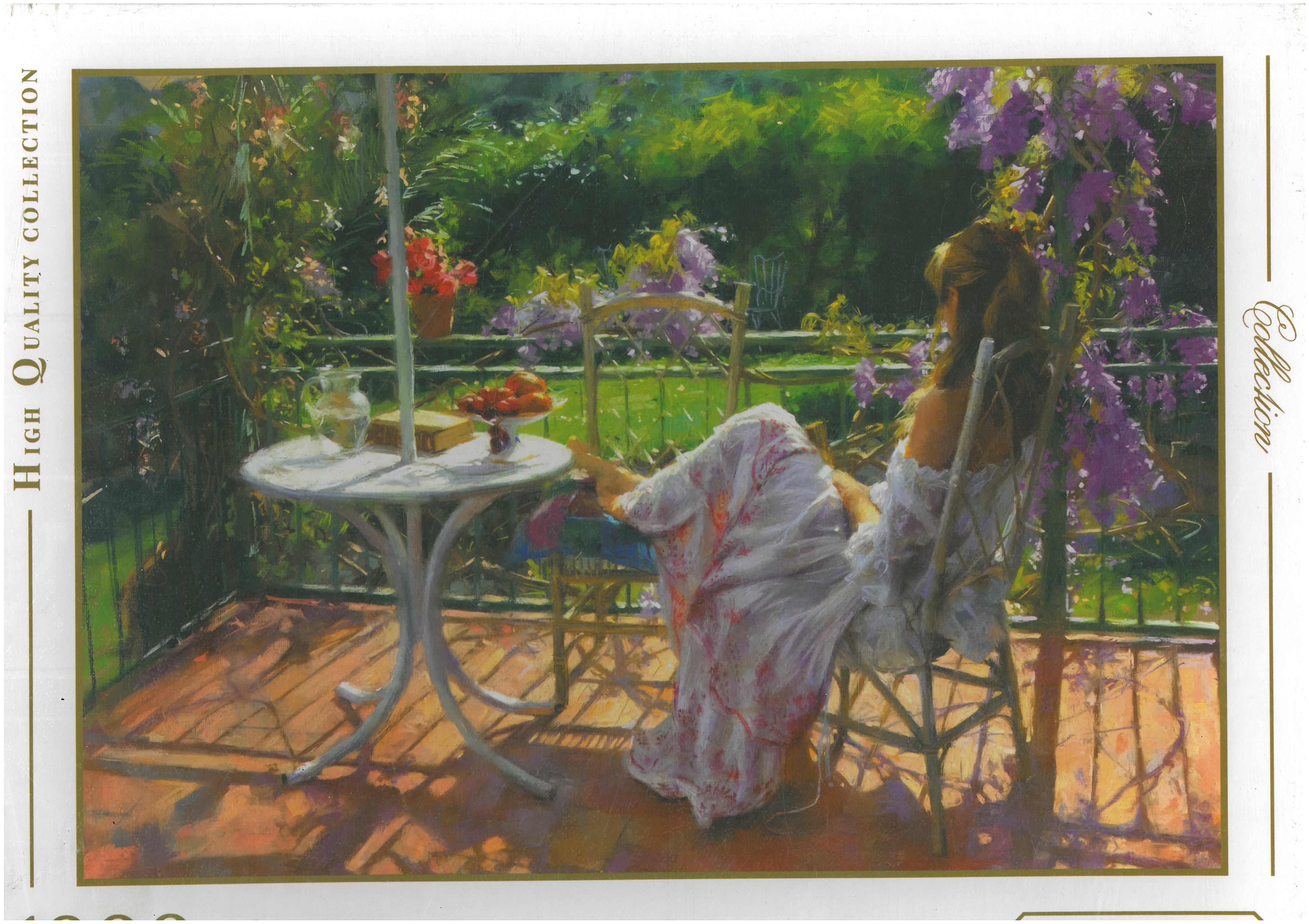 پازل ربکا 1000 قطعه طرح در ميان گلهای ويستريا