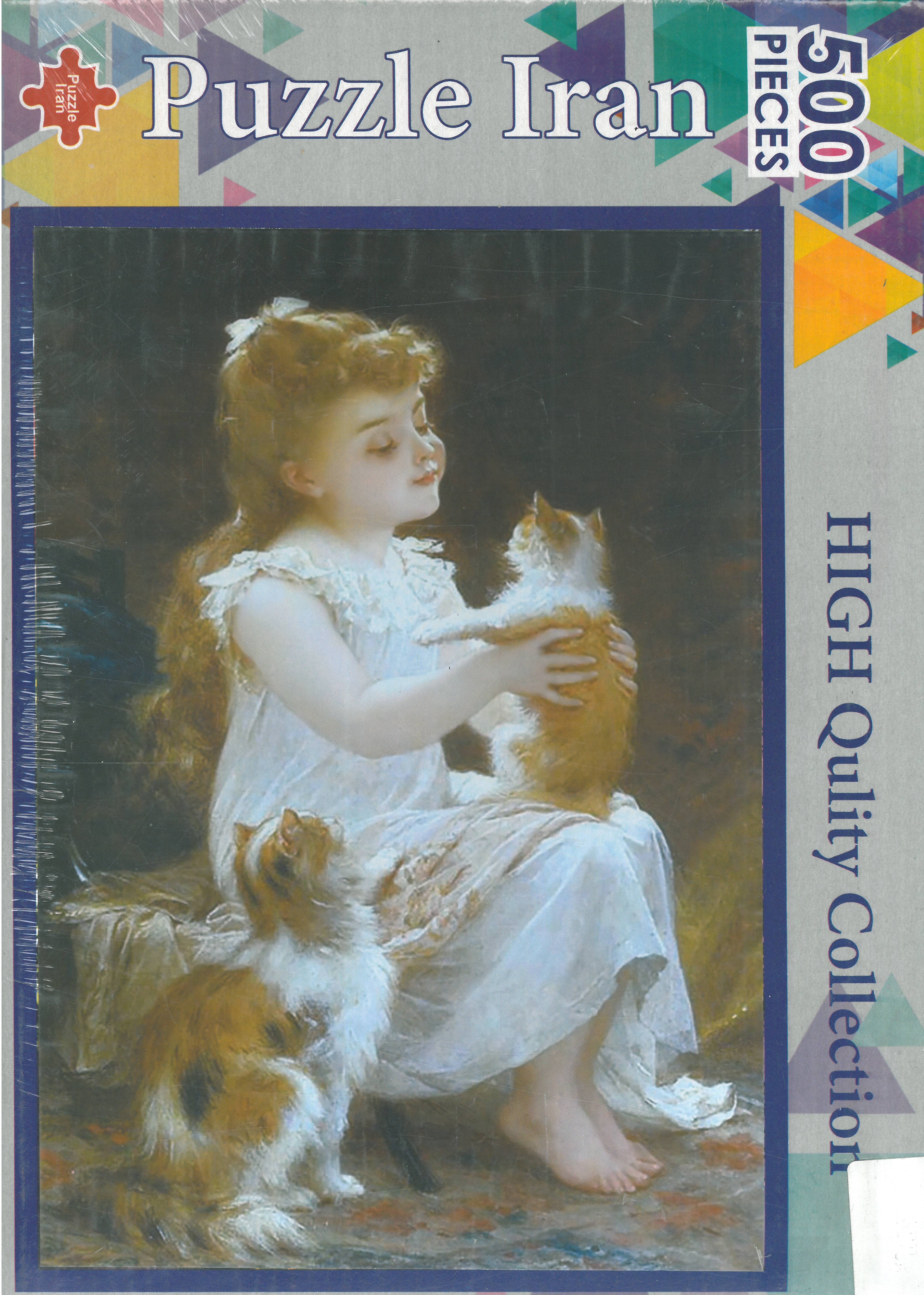 پازل 500 قطعه ايران طرح دخترک و گربه ها