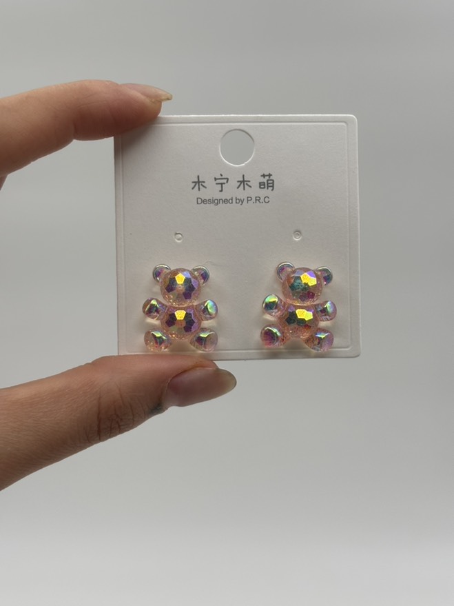 گوشواره فانتزی خرس الماسی یاسی کد 2205