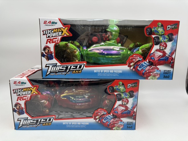 ماشین کنترلی چرخ کپسولی دودزا رنگ هولوگرامی شخصیتی طرح ماریو 6886/2