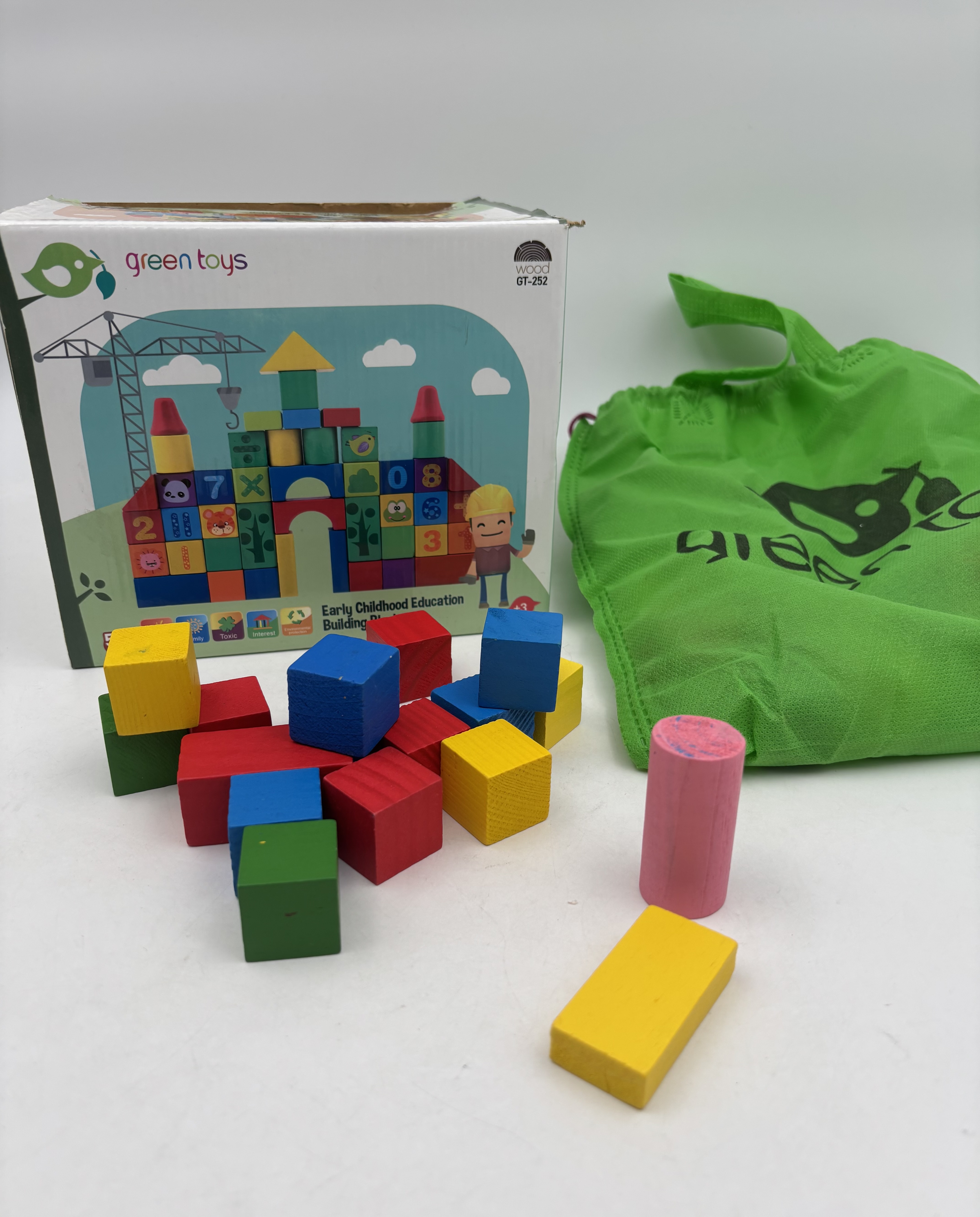 بلوک های چوبی خانه سازی گرین تویز 60قطعه GT-145