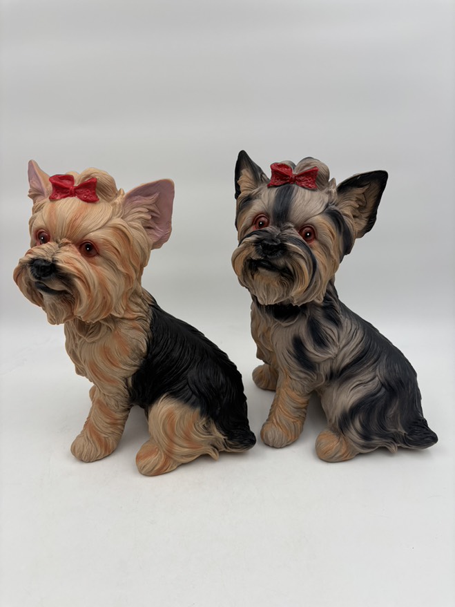 فیگور سگ نژاد یورکشایر تریر نشسته با پاپیون اورجینال 9899 Mojo