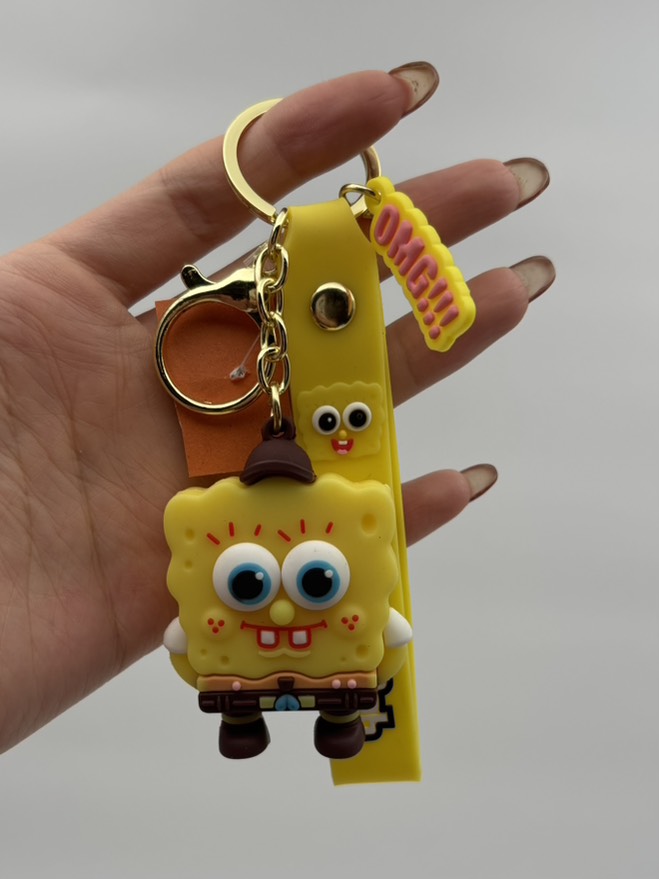 جاکلیدی سیلیکونی باب اسفنجی دست تو جیب کلاه دار اورجینال