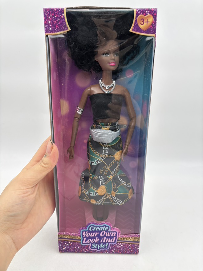 باربی آفریقایی تمام مفصل دامن چیندار سبز 628