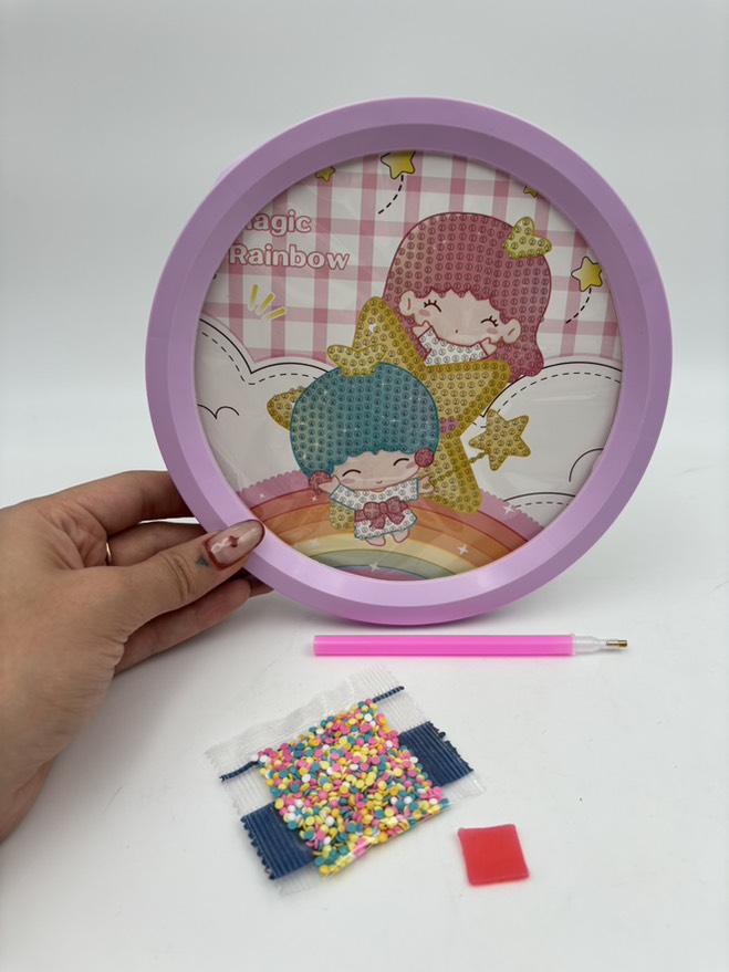 نقاشی الماسی قاب دار رنگین کمان جادویی 4344