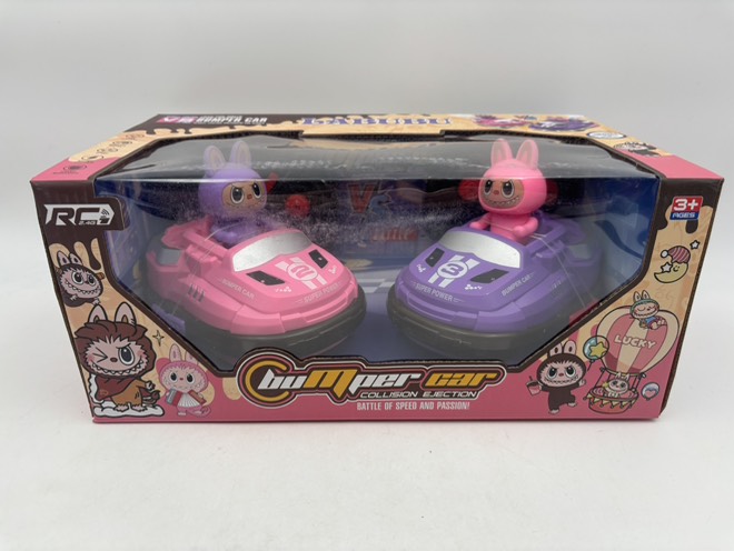 ماشین کنترلی 2 عددی تصادفی شخصیتی طرح لبوبو بنفش با صورتی 6667/1