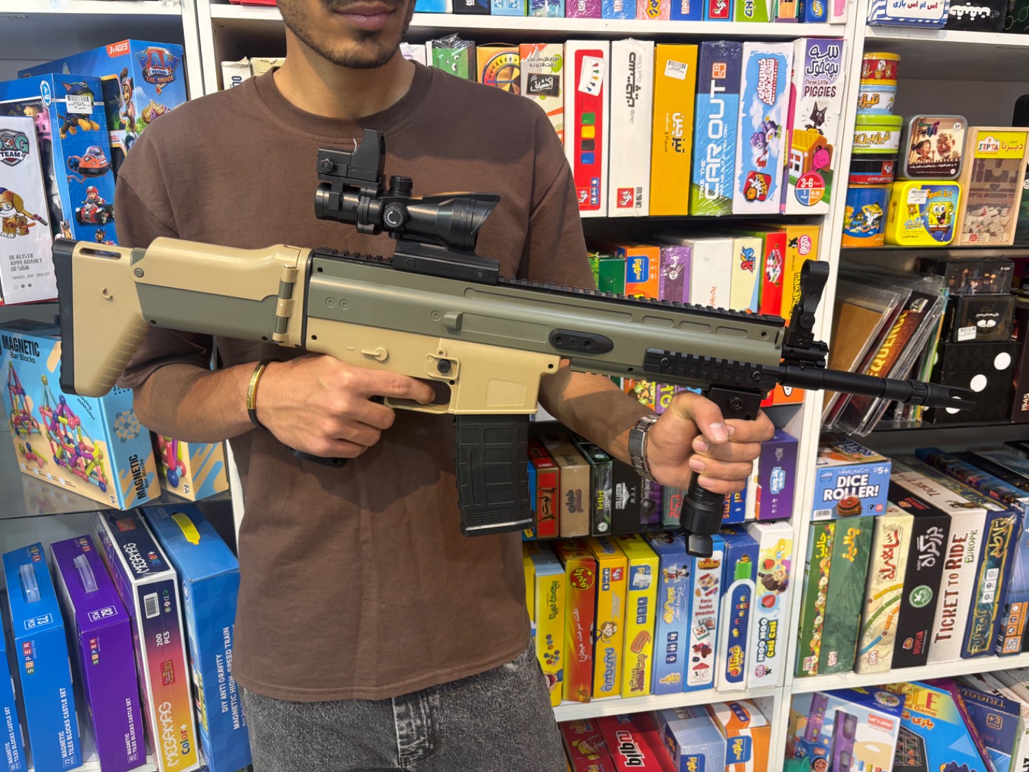 تفنگ تیر ژله ای شارژی شبه فلزی حرفه ای اسکار (SCAR) 1806